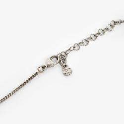 Pre Owned Chanel 2012 Silver Toned Crystal Drop CC Pendant Necklace