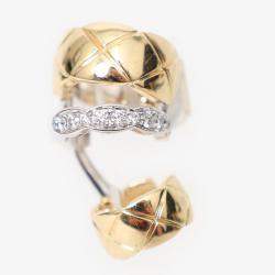 مملوكة مسبقًا Chanel 18K Gold Coco Crush Quilted Motif Earrings