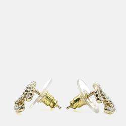 Pre Owned أقراط شعار شانييل مطلية بالذهب