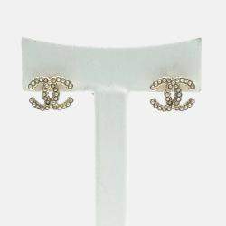 Pre Owned أقراط شعار شانييل مطلية بالذهب