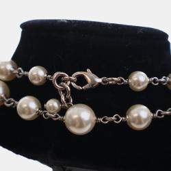 Pre Owned Chanel Crystal Pearl CC Necklace