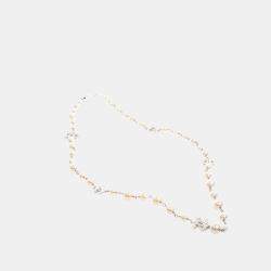 Pre Owned Chanel Crystal Pearl CC Necklace