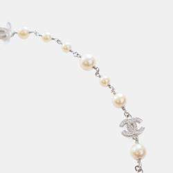 Pre Owned Chanel Crystal Pearl CC Necklace