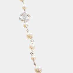 Pre Owned Chanel Crystal Pearl CC Necklace
