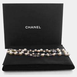 Pre Owned Chanel Crystal Pearl CC Necklace