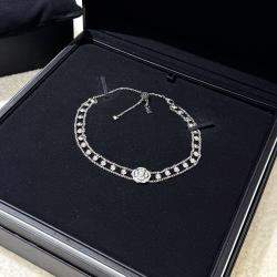 Pre Owned Chanel Camellia Diamond Set White Gold Necklace