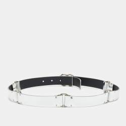 مملوكة مسبقًا Chanel CC 85 CM Buckle Belt Silver Leather