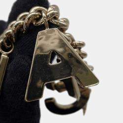 Pre Owned سوار شانيل بشعار العلامة ذهب/أسود مطلي بالذهب