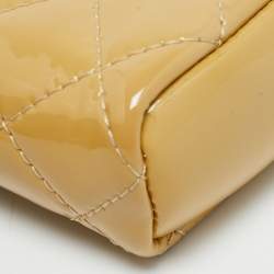Pre Owned Chanel O-Phone Holder Beige Quilted Patent Leather