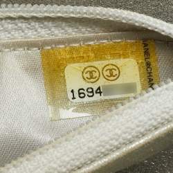 مملوكة مسبقًا Chanel O-Phone Holder Crystal Embellished Silver Quilted Suede