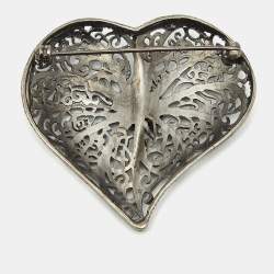 Pre Owned بروش شانيل CC كريستال لؤلؤي زائف ذهبي اللون