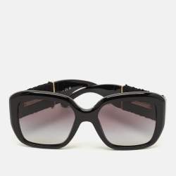 Pre Owned نظارة شمسية شانيل مربع 5512 قماش تويد CC متدرجة سوداء