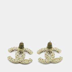 Pre Owned Chanel logo earrings