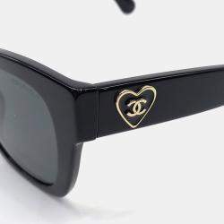 Pre Owned Chanel heart sunglasses