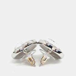 Pre Owned Chanel heart logo earrings