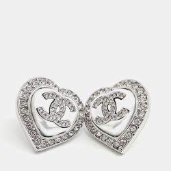 Pre Owned Chanel heart logo earrings
