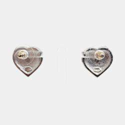 Pre Owned Chanel heart logo earrings