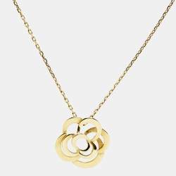 Pre Owned Chanel Fil de Camellia 18k Yellow Gold Necklace