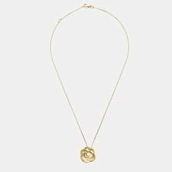 Pre Owned Chanel Fil de Camellia 18k Yellow Gold Necklace