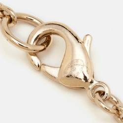 Pre Owned قلادة شانيل بوت زهرة كريستال لؤلؤ صناعي بلون ذهبي.