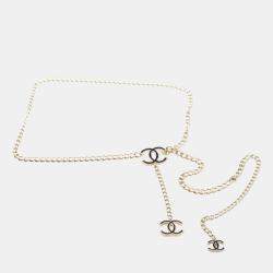 مملوكة مسبقًا Chanel Vintage CC Drop Gold Chain Belt