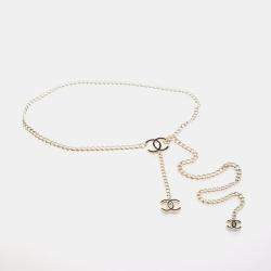 مملوكة مسبقًا Chanel Vintage CC Drop Gold Chain Belt