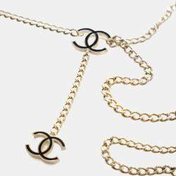 مملوكة مسبقًا Chanel Vintage CC Drop Gold Chain Belt