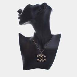 Pre Owned قلادة شانيل شارات الماركة CC كريستال