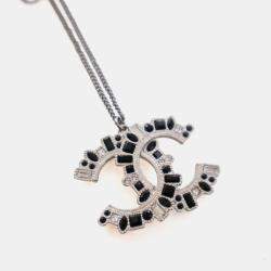 Pre Owned قلادة شانيل شارات الماركة CC كريستال