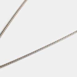 Pre Owned قلادة شانيل بتعليقة زهري كريستال أبيض/أصفر