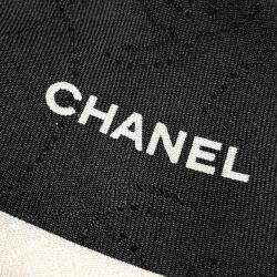 Pre Owned ربطة شعر وشريط شانيل حريري أبيض وأسود