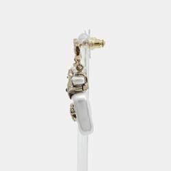 Pre Owned أقراط شانيل من المعدن بلون ذهبي