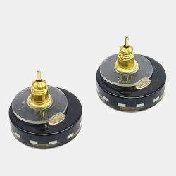 Pre Owned Chanel Gold Tone Resin Earrings