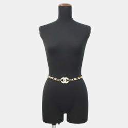 مملوكة مسبقًا حزام شانيل معدن ذهبي شعار سي سي بالسلسلة