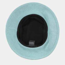 Pre Owned Chanel Hat Logo Size M Aqua Green Denim