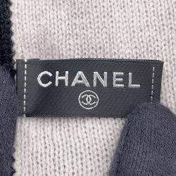 Pre Owned Chanel Cc Logo Large Scarf Black/White/Pink  