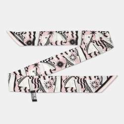 مملوكة مسبقًا Chanel Pink Printed Silk Bandeau