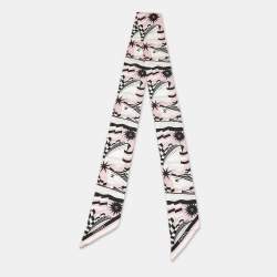 Pre Owned Chanel Pink Printed Silk Bandeau