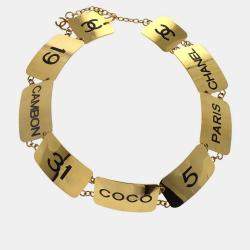 Pre Owned حزام شانيل سلسلة ذهب صغير جيد