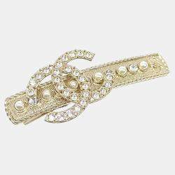 Pre Owned Chanel Gold Tone Hairpin