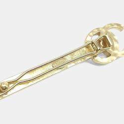 Pre Owned Chanel Gold Tone Faux Pearl hairpin