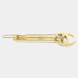 Pre Owned Chanel Gold Tone Faux Pearl hairpin