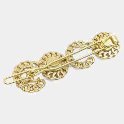 Pre Owned Chanel Gold Tone Hairpin