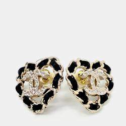 Pre Owned أقراط شانييل قلب لون ذهبي