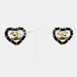 Pre Owned أقراط شانييل قلب لون ذهبي