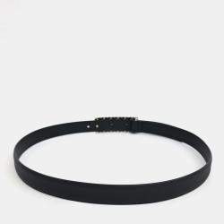 Pre Owned Chanel Black Leather Belt