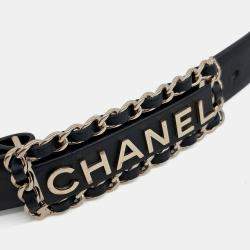 Pre Owned Chanel Black Leather Belt