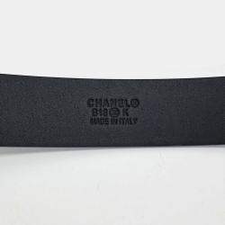 Pre Owned Chanel Black Leather Belt