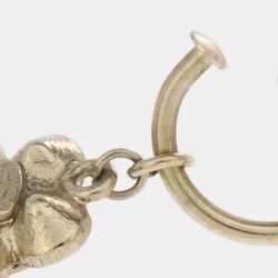 Pre Owned أقراط شانيل متدلية زهرة مرصعة بالأحجار الراين ذهبي