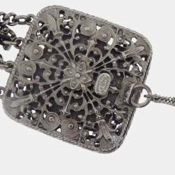 Pre Owned Chanel Gripoix Small Silver Chain Belt